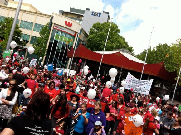 Big Steps Day crowd in Garema Place, Canberra