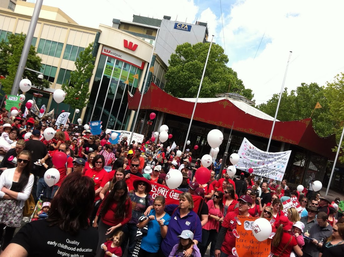 Big Steps Day crowd in Garema Place, Canberra